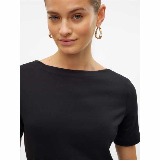 Vero Moda Modal Ss Top Ld00 Черно 