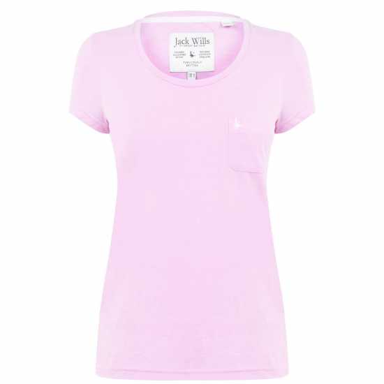 Jack Wills Fullford Pocket T-Shirt JW  Розово Дамски тениски с яка