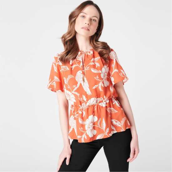 Biba Woodblock Georgette Top  