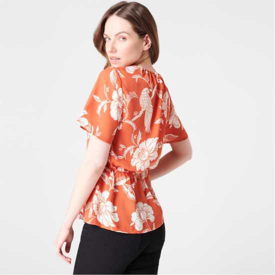 Biba Woodblock Georgette Top  