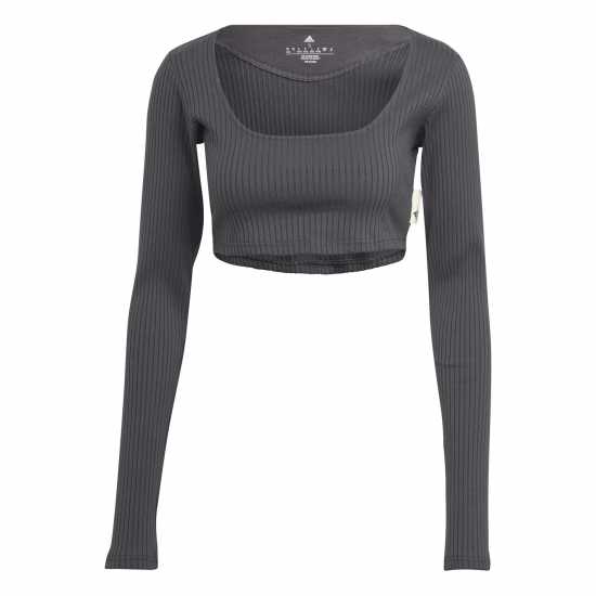 Adidas Rib Long Sleeve Crop Top Womens  Дамски тениски с яка