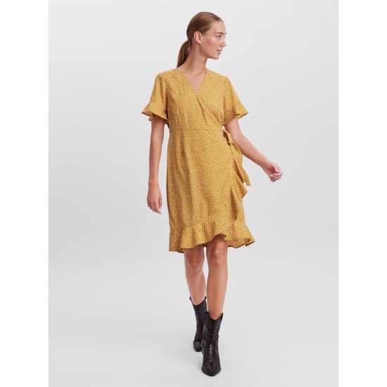 Vero Moda Дамска Рокля Henna Dress Жълто жатка 