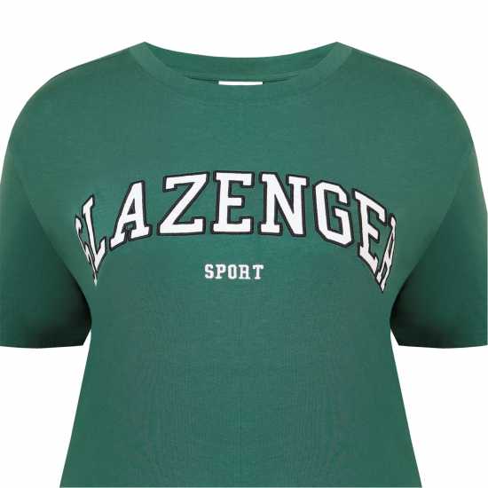 Slazenger Тениска С Лого Large Logo Tee Зелено Дамски тениски с яка