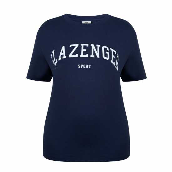 Slazenger Тениска С Лого Large Logo Tee Морска синьо Дамски тениски с яка