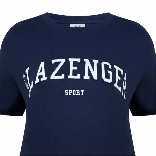 Slazenger Тениска С Лого Large Logo Tee Морска синьо Дамски тениски с яка