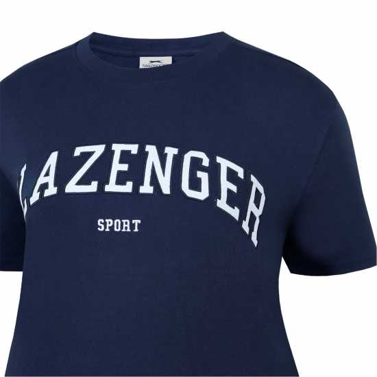 Slazenger Тениска С Лого Large Logo Tee Морска синьо Дамски тениски с яка