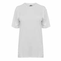 Umbro Boyfriend T-Shirt Womens Бяло / Бяло Дамски тениски с яка