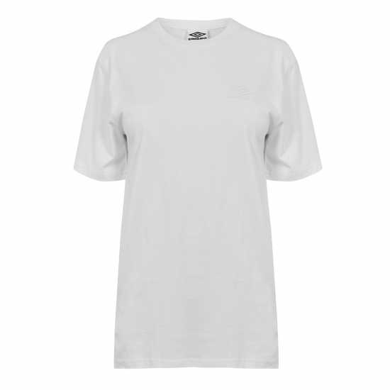 Umbro Boyfriend T-Shirt Womens Бяло / Бяло Дамски тениски с яка