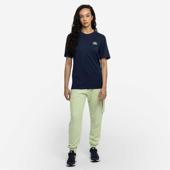 Umbro Boyfriend T-Shirt Womens Индиго/Морско зеле Дамски тениски с яка