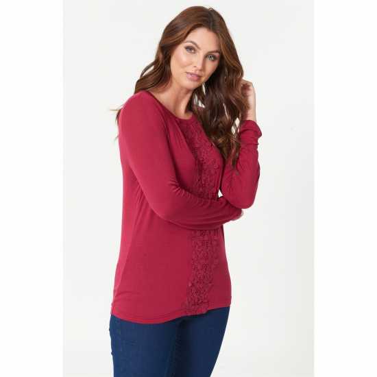 Горнище С Дълъг Ръкав Be You Crochet Trim Long Sleeve Top  Дамски пуловери и жилетки