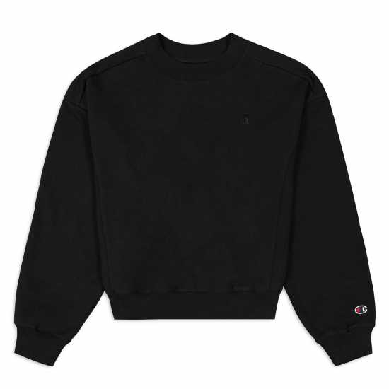 Champion W Crewneck Ld99 Черно Дамски суичъри и блузи с качулки