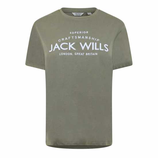 Jack Wills Forstal Boyfriend Logo T-Shirt Светло кахи 