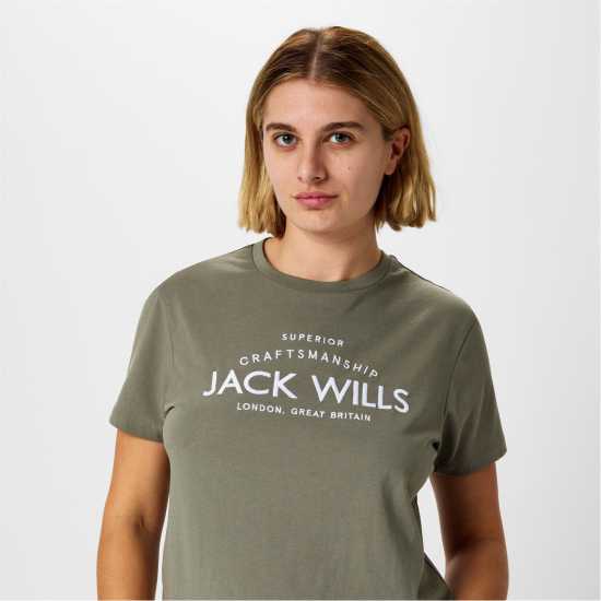 Jack Wills Forstal Boyfriend Logo T-Shirt Светло кахи 