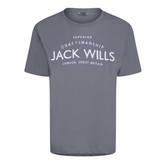 Jack Wills Forstal Boyfriend Logo T-Shirt Съмръчно синьо 