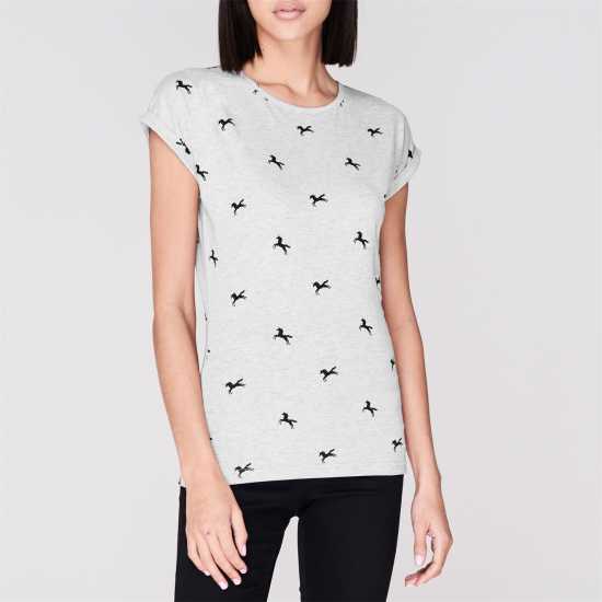 Miso Тениска Printed Boyfriend T Shirt  Дамски тениски с яка