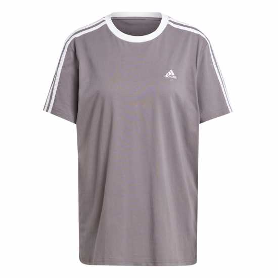 Adidas 3 Stripe T-Shirt Угъл Дамски тениски с яка