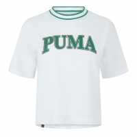 Puma Squad Graphic Tee T-Shirt Womens Бяло/Зелено Дамски тениски и фланелки