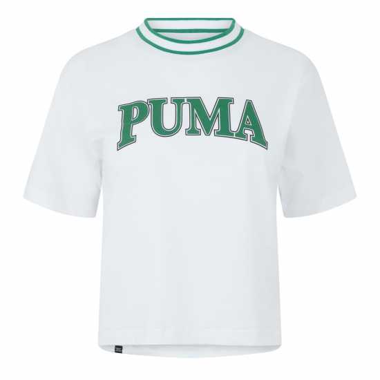 Puma Squad Graphic Tee T-Shirt Womens Бяло/Зелено Дамски тениски и фланелки