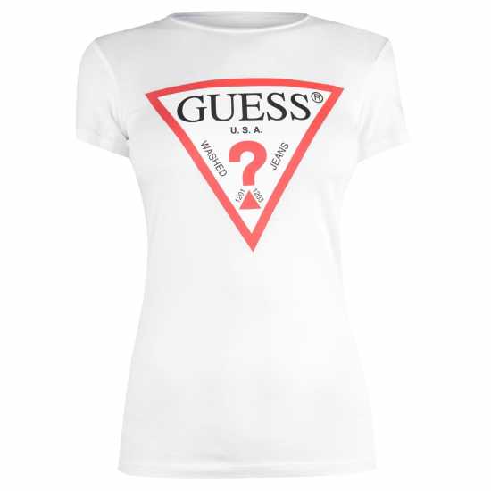 Guess Тениска T Shirt Чисто бяло 