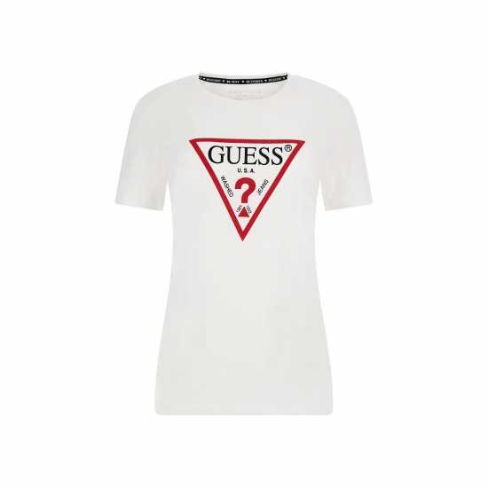 Guess Тениска T Shirt Чисто бяло 