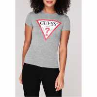 Guess Тениска T Shirt Светло меланж сиво 