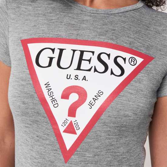 Guess Тениска T Shirt Светло меланж сиво 