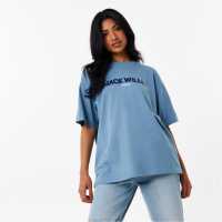 Jack Wills Applique T-Shirt Синьо-зелено Дамски тениски и фланелки