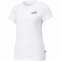 Puma Тениска С Лого Ess Small Logo Tee Бяло Дамски тениски и фланелки