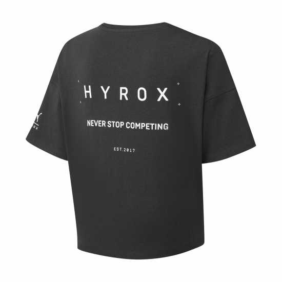 Puma X Hyrox World Cropped Tee Wns Crop Top Womens Puma Black 