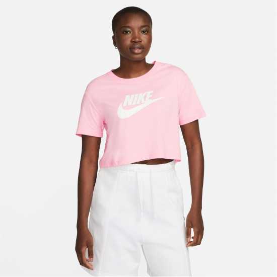 Nike Futura Cropped T-Shirt Меко розово Дамски тениски и фланелки