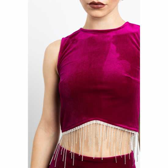 Daisy Street Daisy Velvet Crop Ld41  Daisy Street