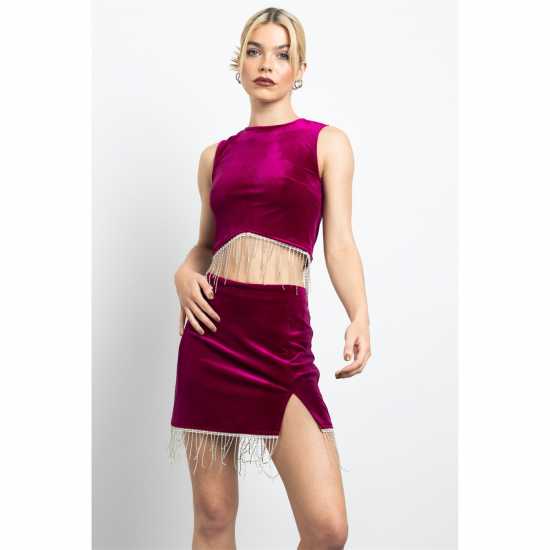 Daisy Street Daisy Velvet Crop Ld41  Daisy Street