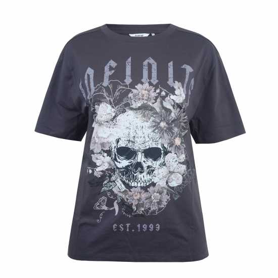 Firetrap Grunge Tee Ld43 Череп Дамски тениски с яка