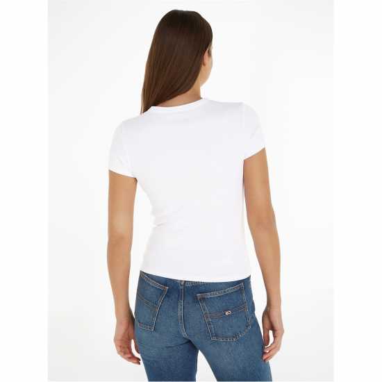 Tommy Jeans Tjw Slim Essential Rib Ss Бяло Дамски потници