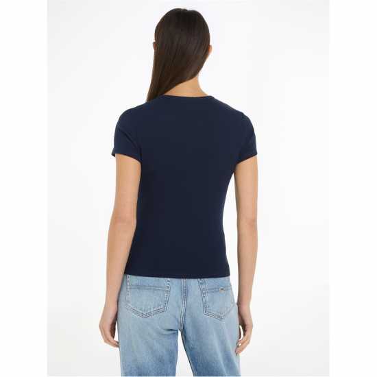 Tommy Jeans Tjw Slim Essential Rib Ss Тъмно морско синьо Дамски потници