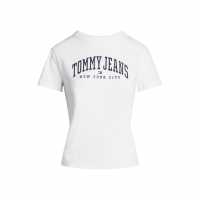 Tommy Jeans Varsity Style Short-Sleeved T-Shirt Бяло Дамски потници