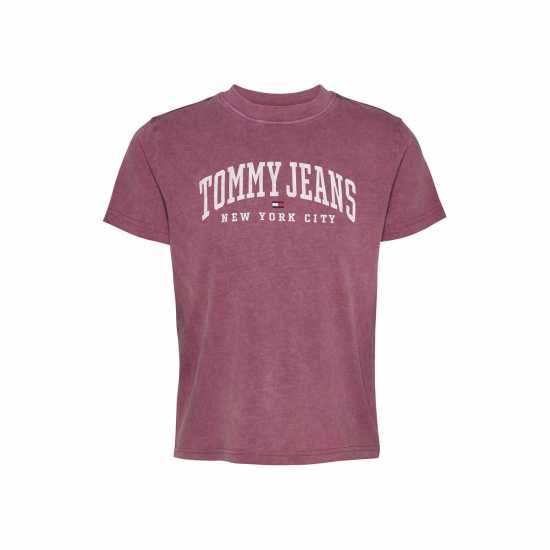 Tommy Jeans Varsity Style Short-Sleeved T-Shirt Дълбок червен Дамски потници