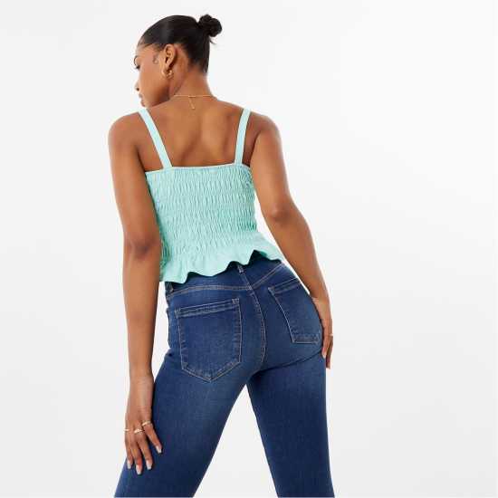 Jack Wills Shirred Cami Top  Дамски тениски с яка