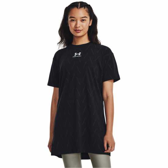 Under Armour Armour Ua W Extended Ss New T-Shirt Womens Черно Дамски тениски с яка