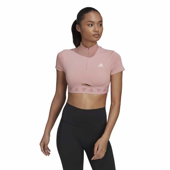 Adidas Crop Zip Tee Ld99  Дамски тениски с яка