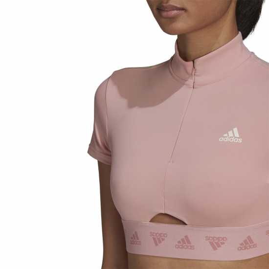 Adidas Crop Zip Tee Ld99  Дамски тениски с яка