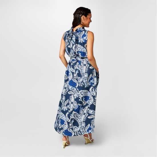 Biba Belted Maxi Dress Пейзли принт 