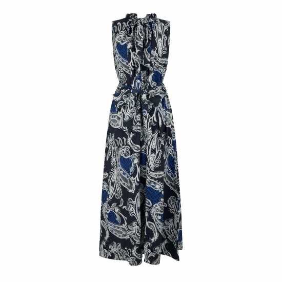 Biba Belted Maxi Dress Пейзли принт 