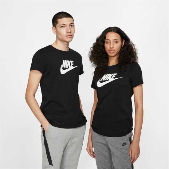 Nike Sportswear Essential T-Shirt Black/White Дамски тениски и фланелки