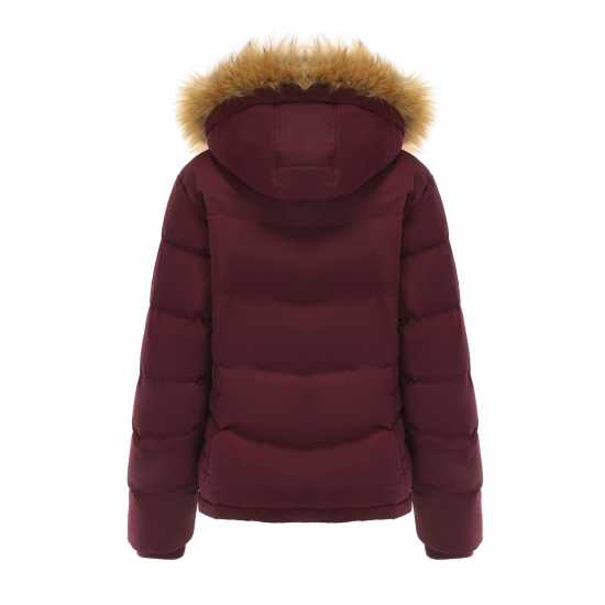 Soulcal Дамско Яке Пухенка С Два Ципа 2 Zip Bubble Jacket Ladies Burgundy Дамски грейки