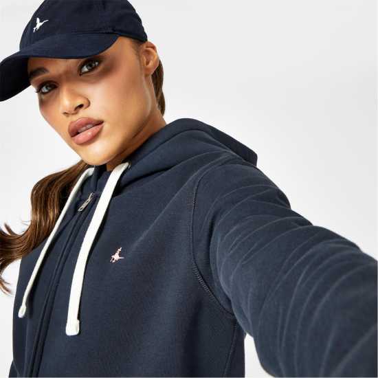 Jack Wills Pheasant Logo Zip Hoodie Морска синьо Дамски суичъри и блузи с качулки