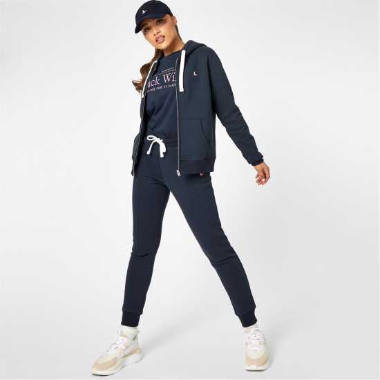 Jack Wills Pheasant Logo Zip Hoodie Морска синьо Дамски суичъри и блузи с качулки