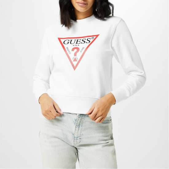 Guess Sweater Чисто бяло 