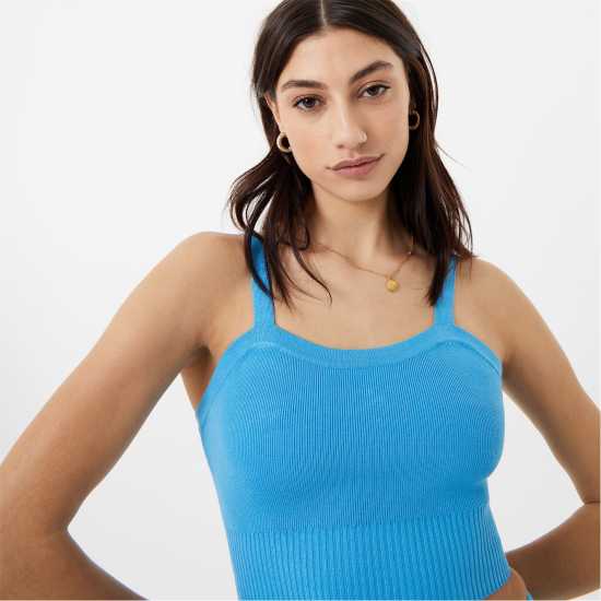 Jack Wills Knitted Cami Top Ярко синьо Дамски пуловери и жилетки