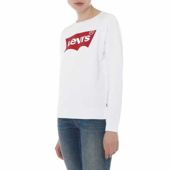 Levis Блуза Обло Деколте Batwing Logo Crew Neck Sweatshirt По-добро Бяло 